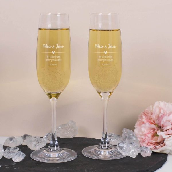 Personalisiertes Sektglas Set (2 Stück) Verkauf – Bild 4