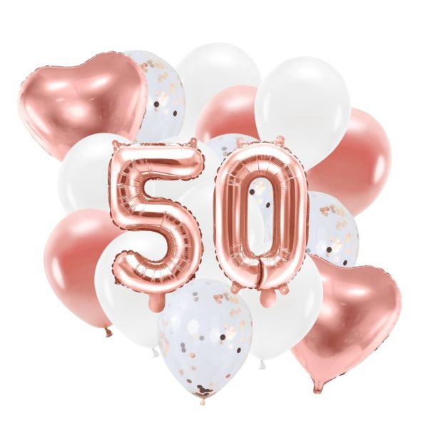 Ballon Deko Set 50. Geburtstag rosegold (29 Stück) Schn?ppchen