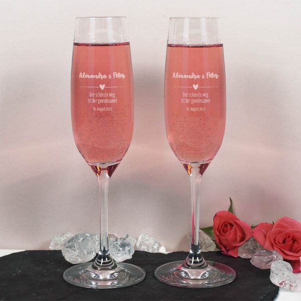 Personalisiertes Sektglas Set (2 Stück) Verkauf – Bild 3
